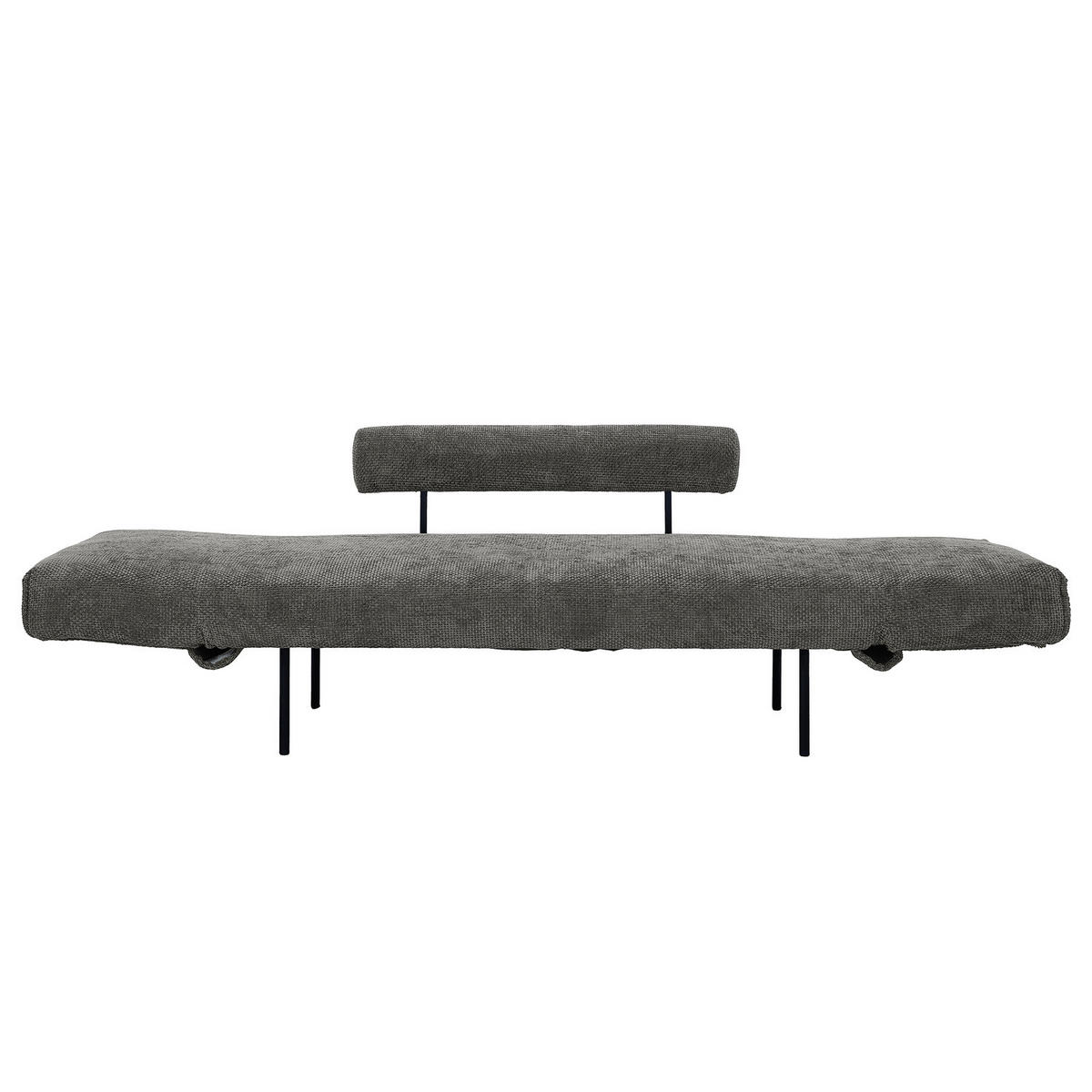 SCHLAFSOFA - Chenille - Dunkelgrau/Schwarz, Textil/Metall (181/70/75cm) - home24