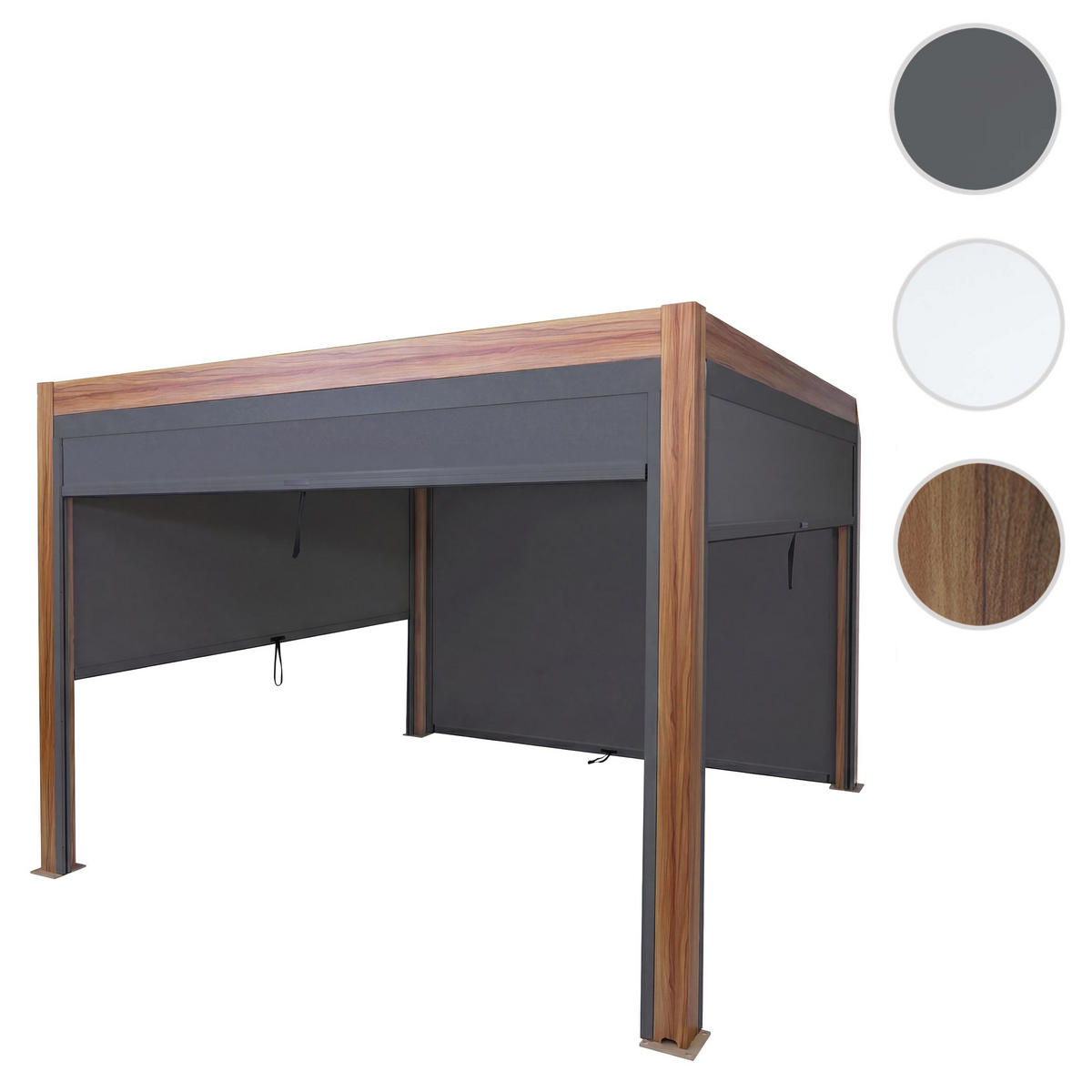 PERGOLA MIT SEITENWAND Braun - Braun, Metall (400/220/300cm) - MCW