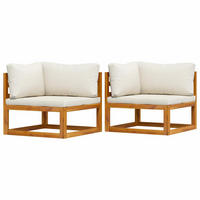 GARTENSOFA DYXP 70/60/70 cm （2er-set) - Creme, Holz (70/60/70cm) - ZMH