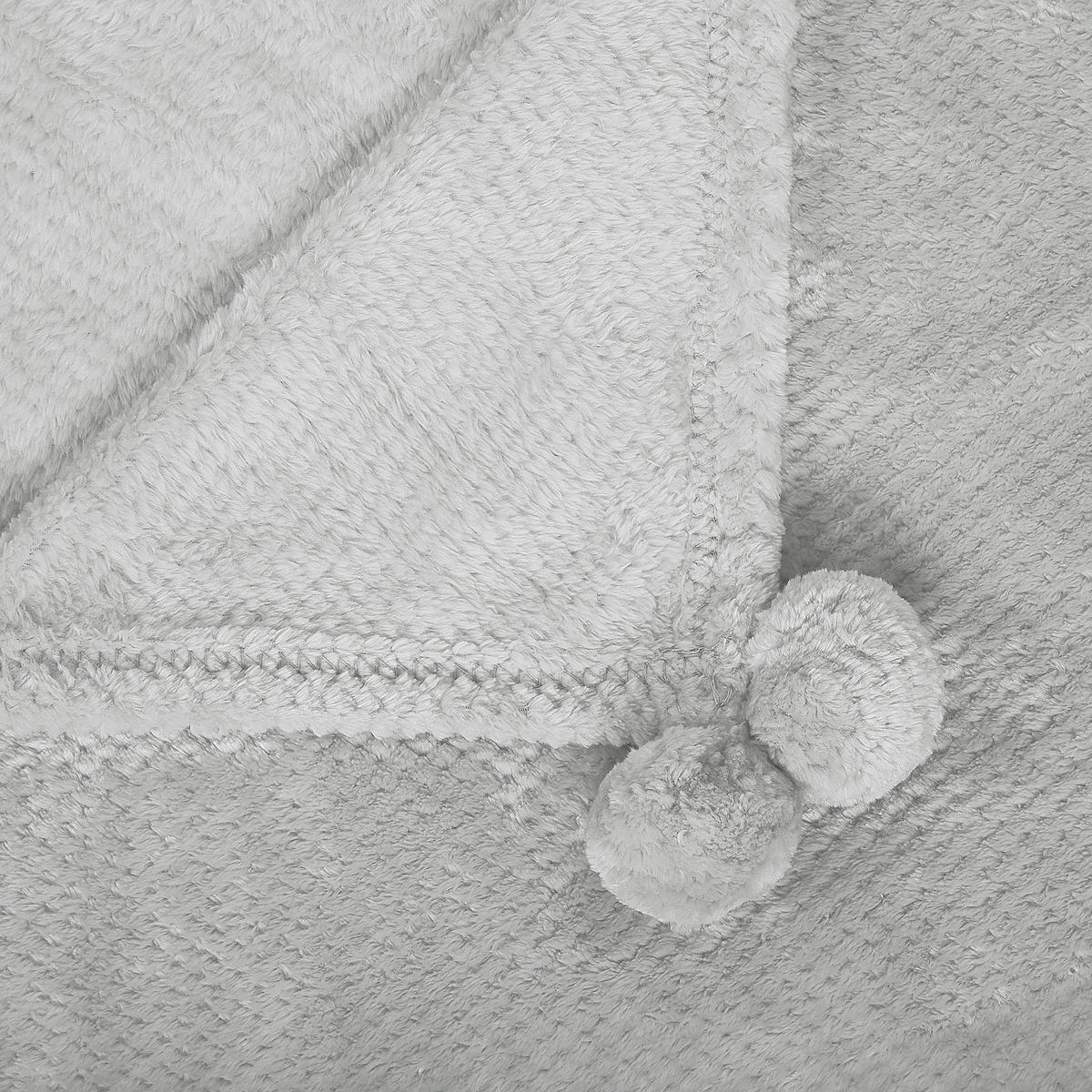 DECKE Hellgrau Saitler 220/200 cm - Hellgrau, Textil (200/220cm) - Beliani