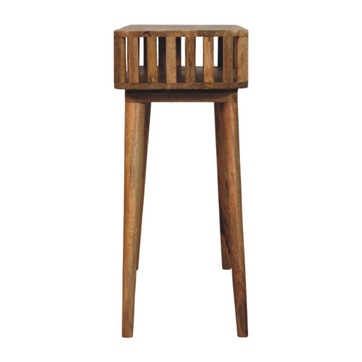 KONSOLENTISCH mit Eichenoptik-Finish, 1 offene Ablage, hellbraun. - Hellbraun/Braun, Holz (35/85/80cm) - Artisan Furniture