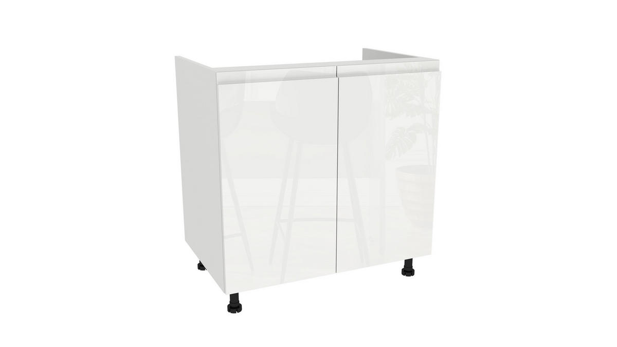 KÜCHENZEILE 260 cm mit Arbeitsplatte - SIMPLY Z12- in Weiß Hochglanz / Weiß - Weiß Hochglanz, Holz (260/212/53cm)