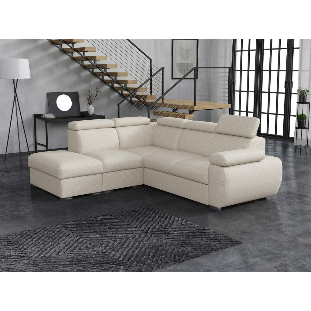 Thumbnail - Mirjan24 Ecksofa, Creme, Textil, 6-Sitzer, Ottomane links,L-Form, 260x230 cm, Wohnzimmer, Sofas & Couches, Wohnlandschaf...