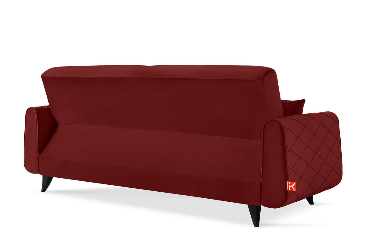 3-SITZER-SOFA GUSTAVO III Sofa 3 Velours, Bordeaux - Bordeaux, Holz/Holzwerkstoff (230/98/98cm) - KONSIMO®
