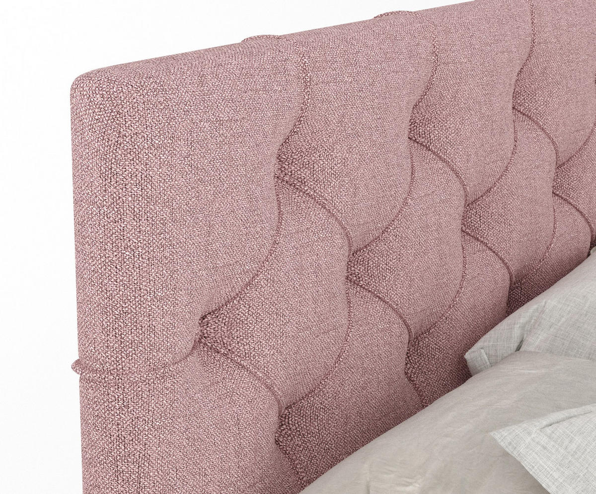 BOXSPRINGBETT Hugo Rosa 160/200 cm - Schwarz/Rosa, Holz/Holzwerkstoff (160/200cm) - Maison de Reve