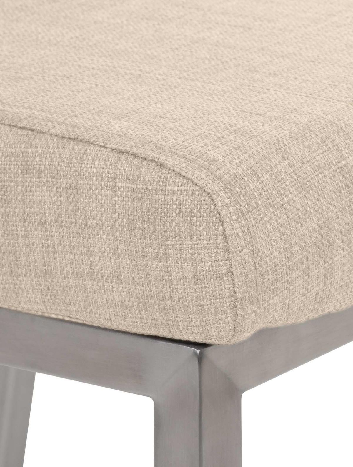 STUHL Stoff creme - Edelstahlfarben/Creme, Textil/Metall (40/88/50cm) - CLP