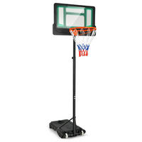 BASKETBALLKORB AUF RÄDERN Schwarz - Schwarz, Metall (45/75cm) - COSTWAY