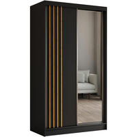 SCHWEBETÜRENSCHRANK Nela 120/216/61 schwarz mit Schubladen - Schwarz/Eiche Artisan, Holzwerkstoff (120/216/61cm) - Beautysofa