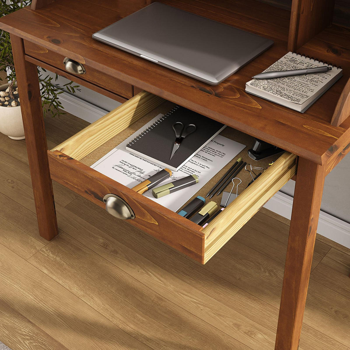 SEKRETÄR MARLENE - Kastanienfarben, Holz (50/90/101cm) - IDIMEX