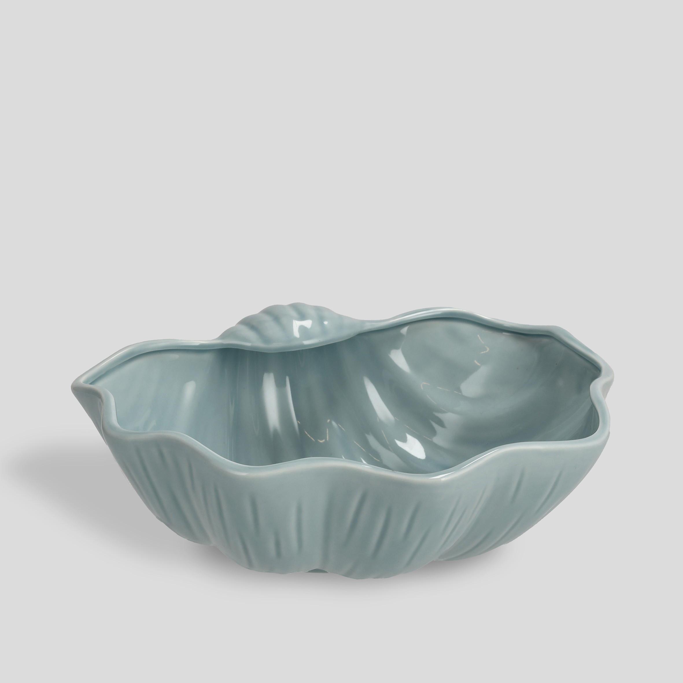SERVIERSCHÜSSEL Musle - Hellblau, Keramik (18.7/8.5/22cm) - home&you