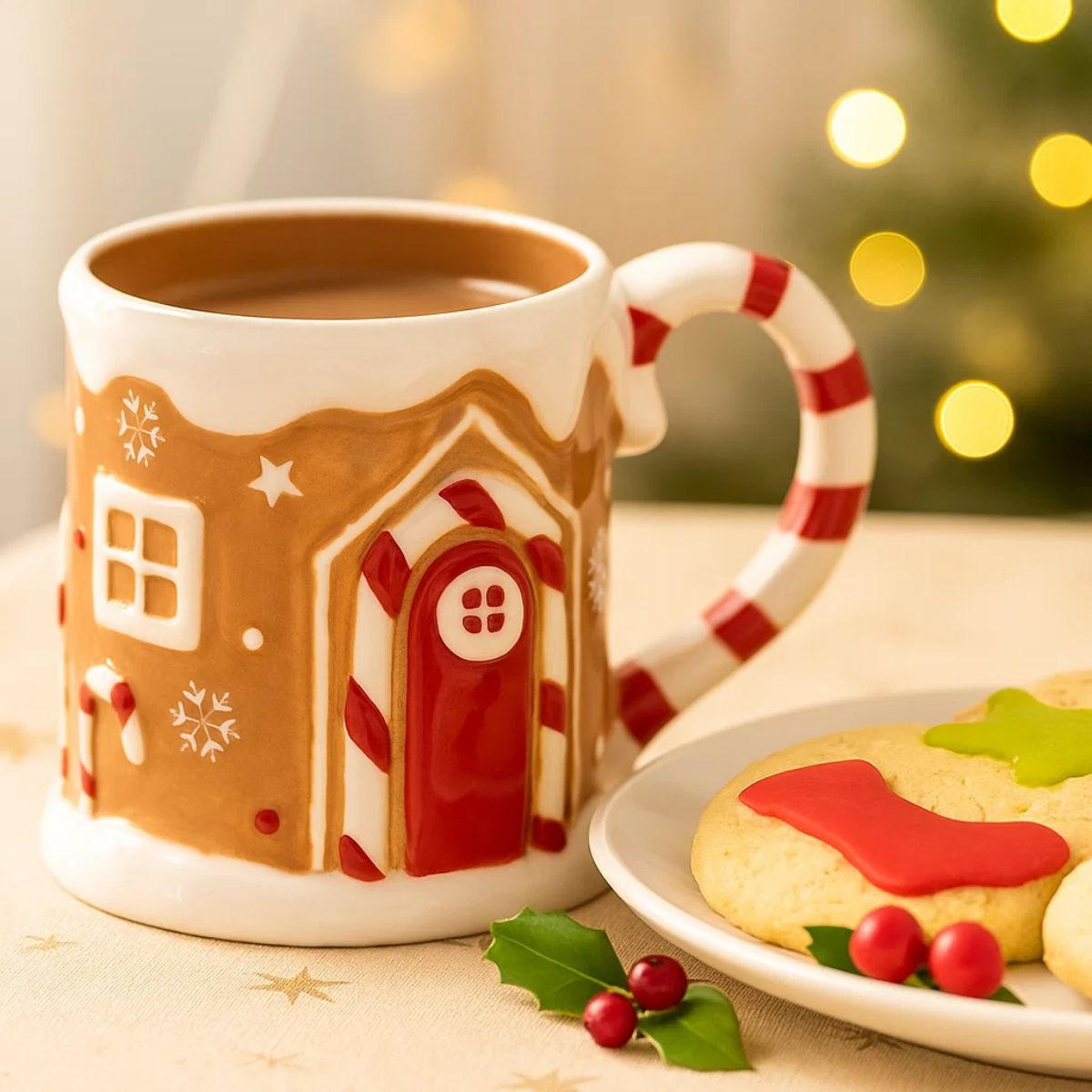 WEIHNACHTSBECHER Lebkuchenhaus 500 ml - Braun, Stein (500L) - Atmosphera Createur d´interieur