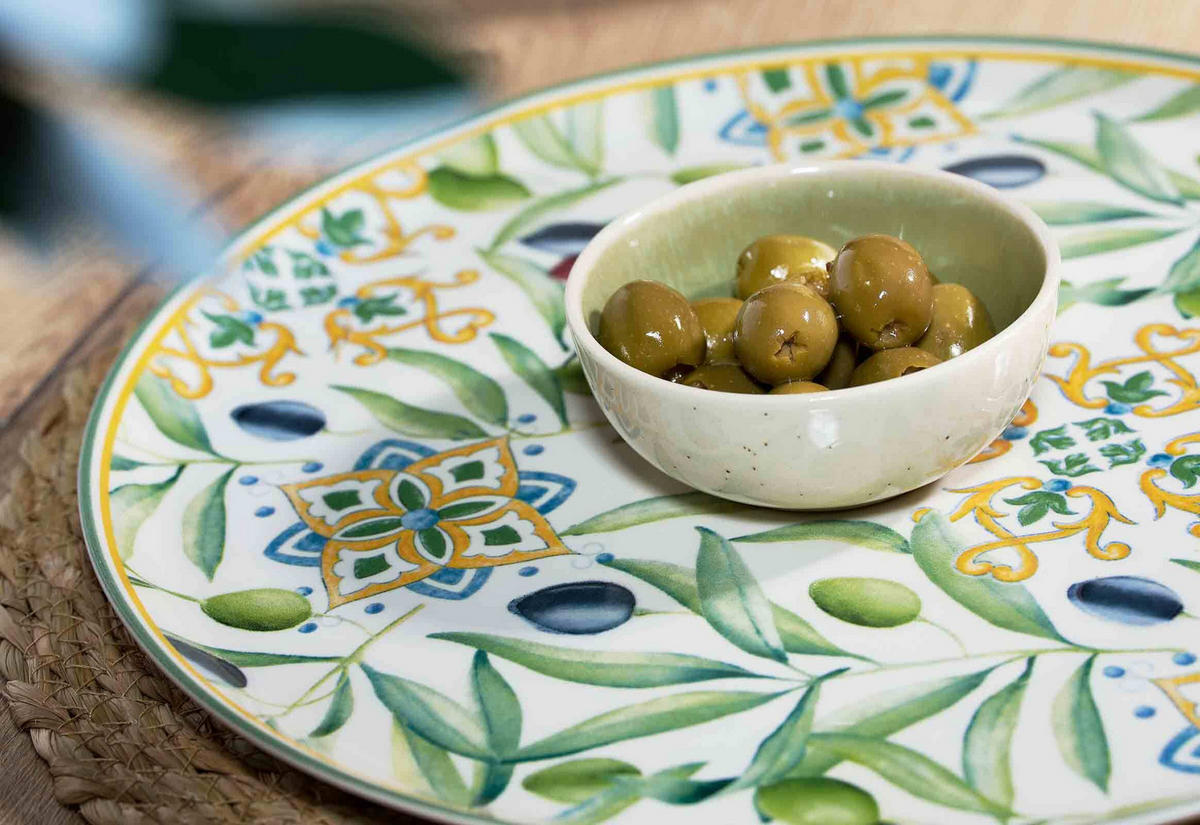 PIZZA & PASTA SET Roma Oliva grün 8er Set - Grün, Keramik (1/1/1cm) - Ritzenhoff Breker