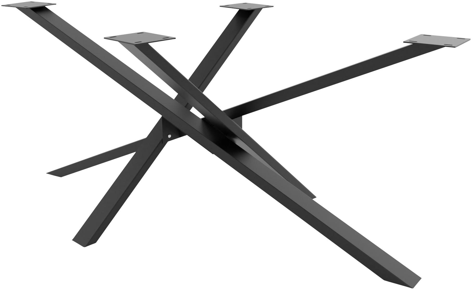 TISCHBEIN eckig 120/70/72 cm Metall schwarz - Schwarz, Metall (120/72/70cm) - CLP