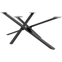 TISCHBEIN eckig 120/70/72 cm Metall schwarz - Schwarz, Metall (120/72/70cm) - CLP