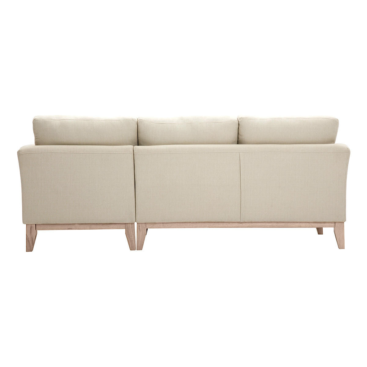 ECKSOFA Rechts 4-Sitzer Stoff Beige Abnehmbar Holz OSLO - Beige, Textil (130/192cm) - Miliboo