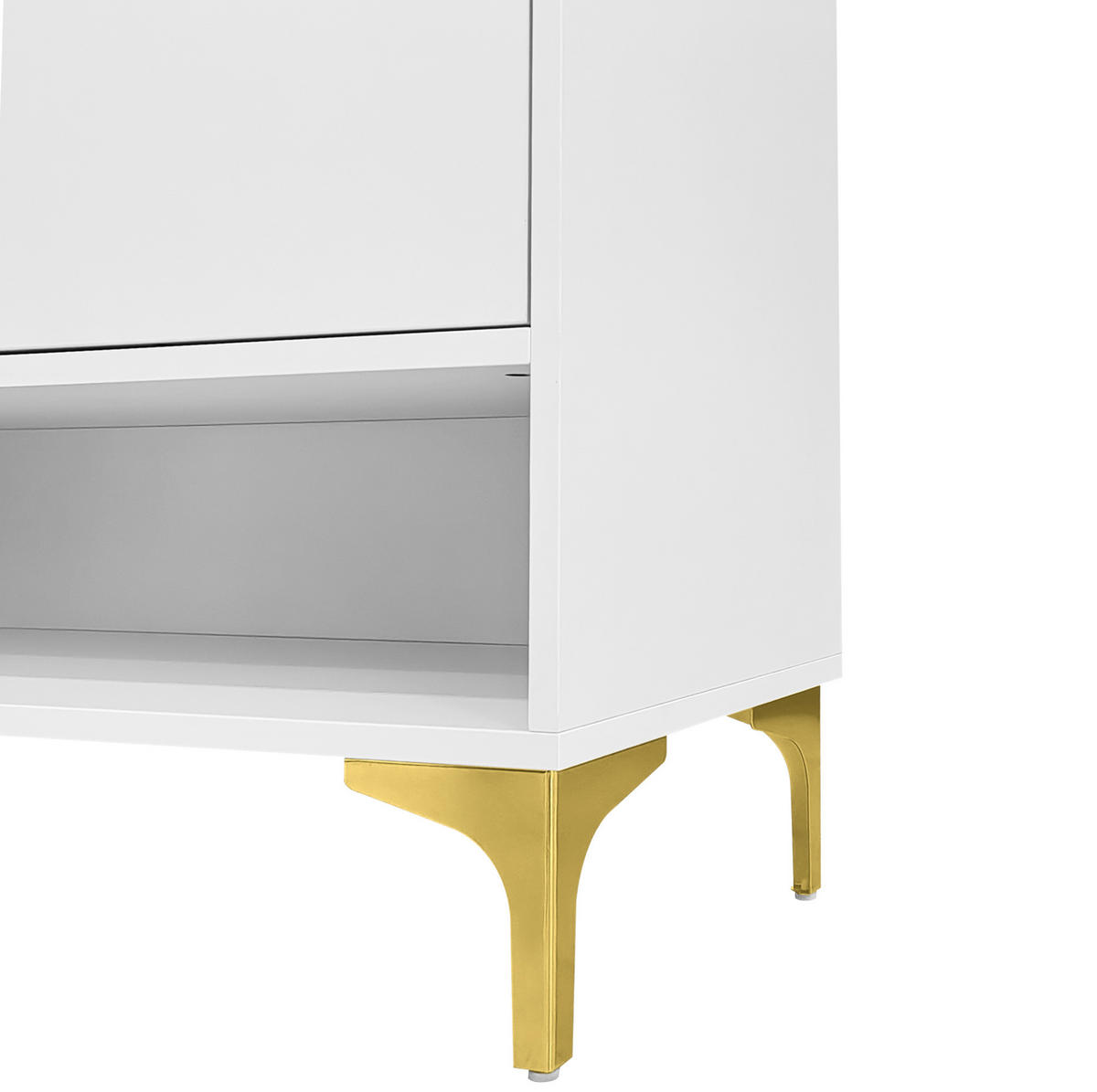 SCHUHSCHRANK aus MDF & Spanplatte 80x35x105cm in Weiß mit LED-Beleuchtung - Weiß, Holzwerkstoff (80/105/35cm) - Modfu