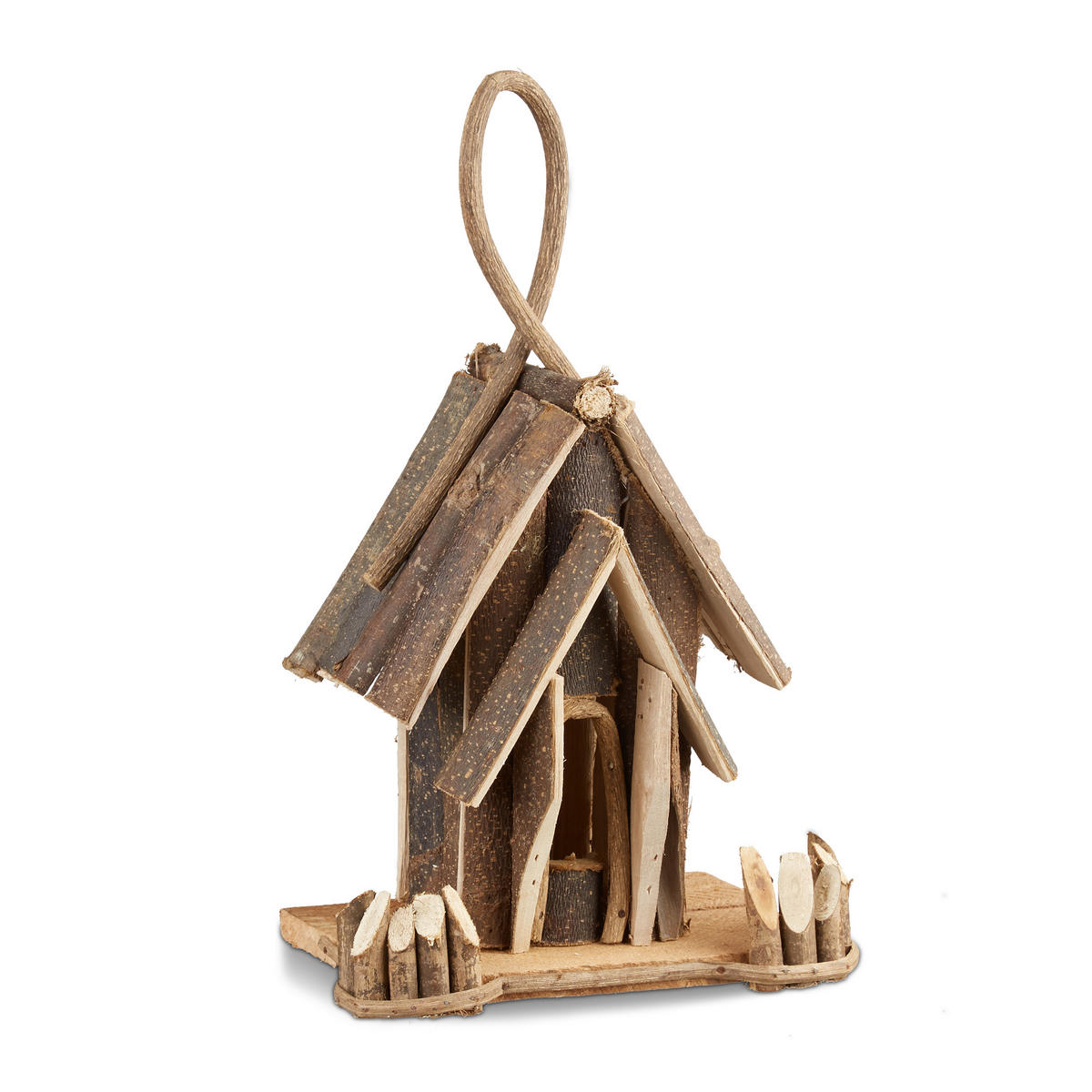 VOGELHAUS Deko - Braun, Holz (22/35/14cm) - Relaxdays