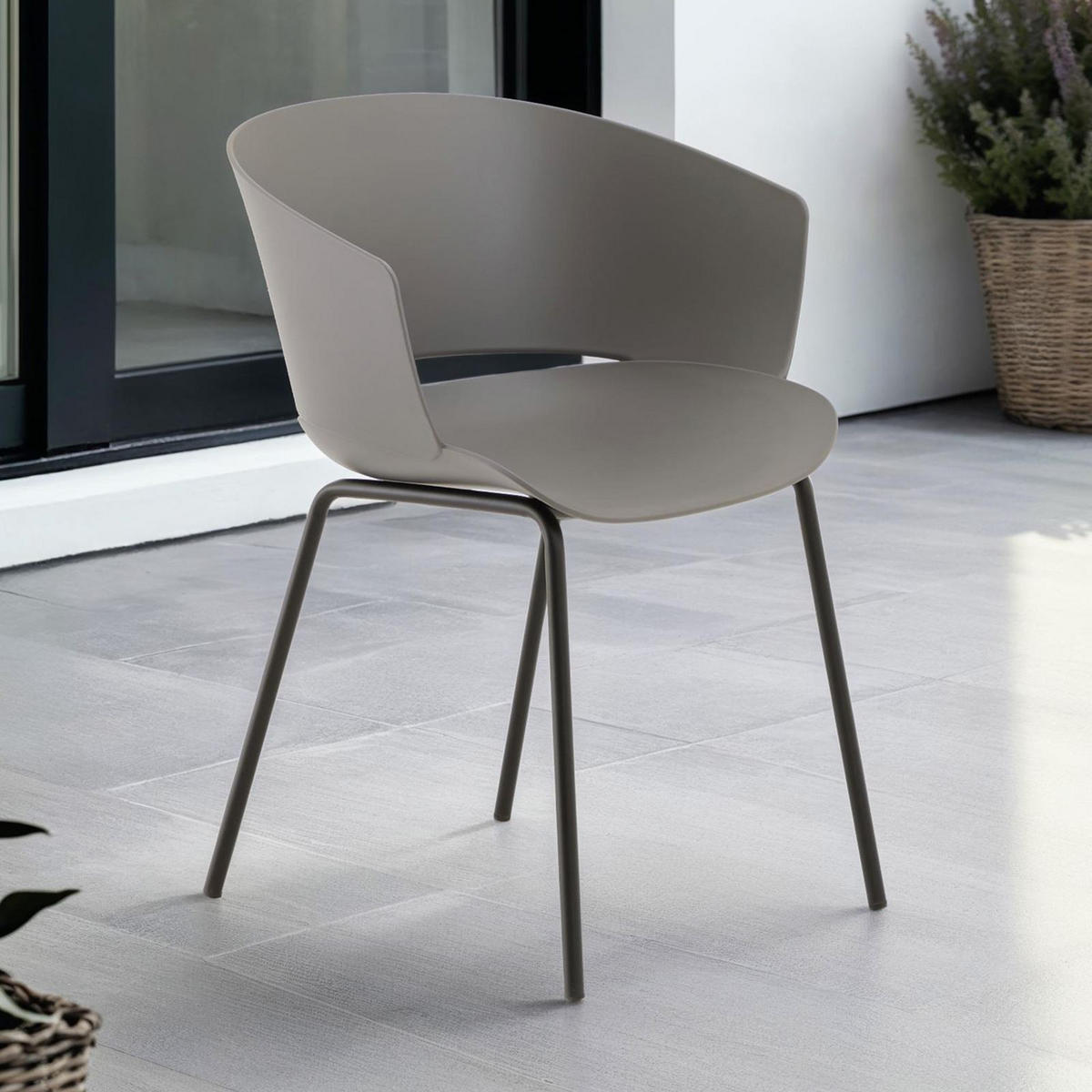 GARTENSTÜHLE NIVEL 4ER-SET - Grau, Textil (60/80/56cm) - IDIMEX