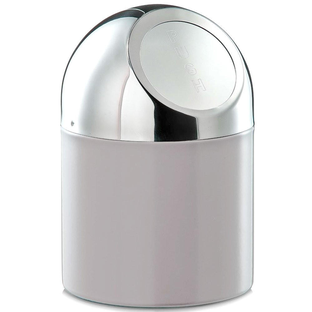 BADEZIMMERKORB Mülleimer Mini 12/12/18 cm - Grau, Metall (12/18/12cm) - ZELLER