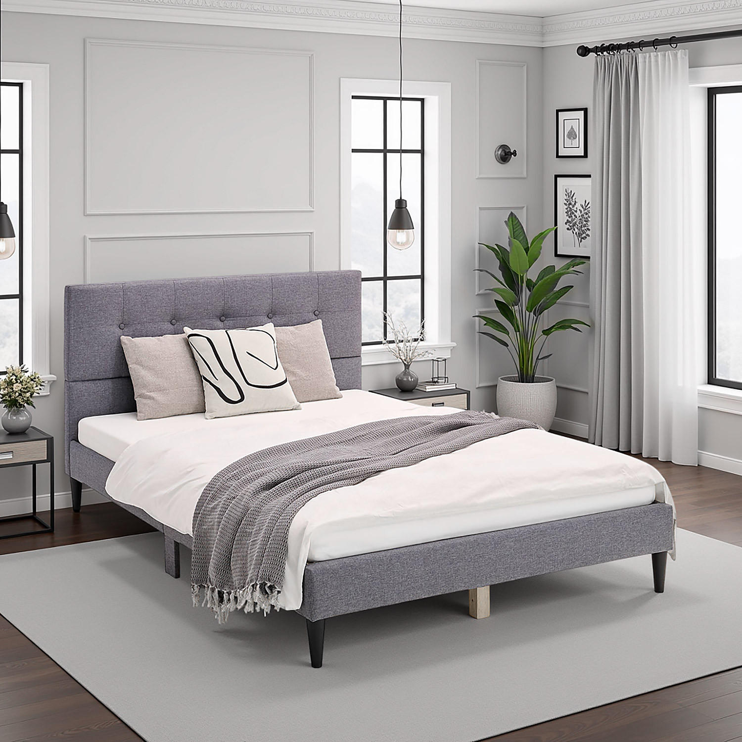 POLSTERBETT mit Lattenrost 120/200 cm in Grau - Grau, Textil (120/200cm) - Homestyle4u