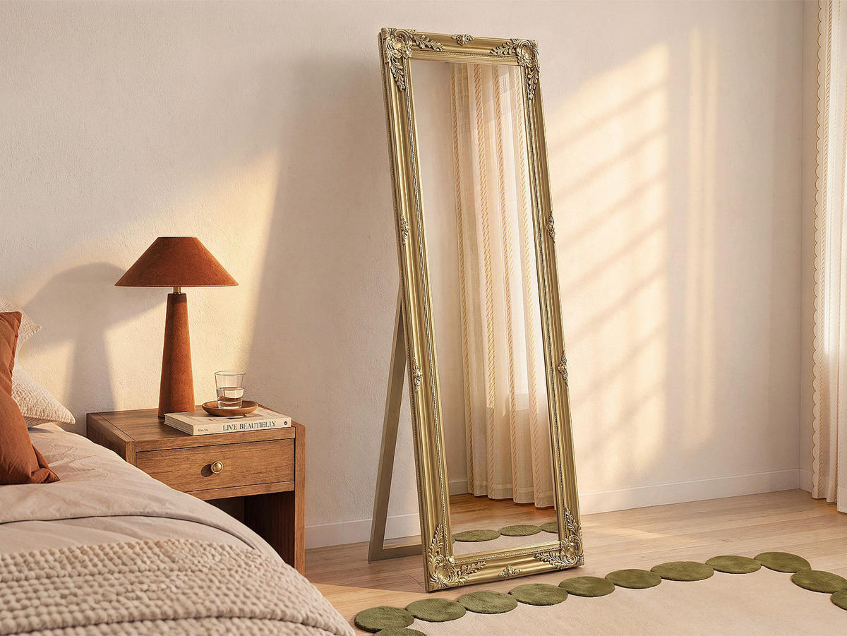 STANDSPIEGEL mit Füßen - 50 x 1 - holz - goldfarben Honore - Goldfarben, Holz (50/170/1cm) - Vente-Unique