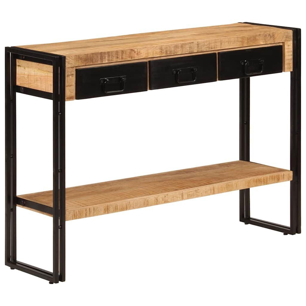 KONSOLENTISCH 110/30/76 Cm Massivholz Mango - Schwarz, Holz (110/30/76cm) - vidaXL
