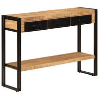 KONSOLENTISCH 110/30/76 Cm Massivholz Mango - Schwarz, Holz (110/30/76cm) - vidaXL