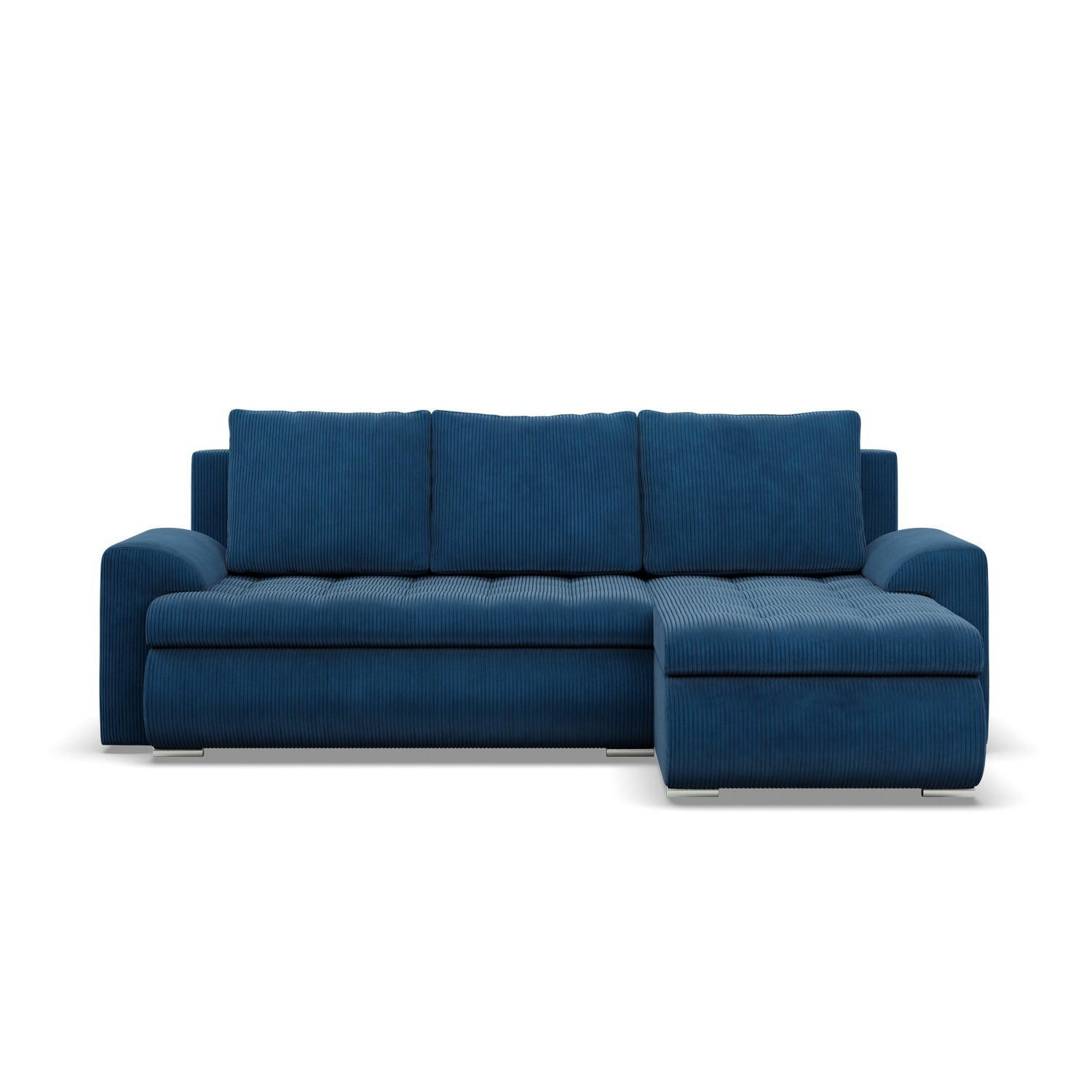 ECKSOFA RECHTS MIT SCHLAFFUNKTION FORESTA, Cord - Dunkelblau - Dunkelblau, Textil (230/159cm) - Mebligo
