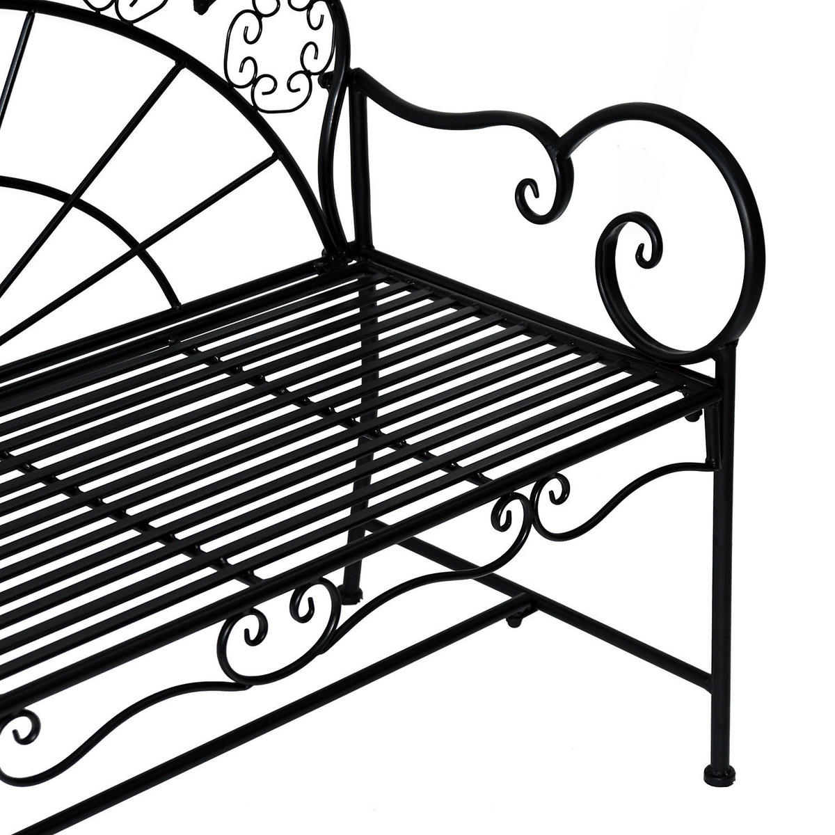 GARTENBANK 2-Sitzer DE-08297 robust & rostfrei Schwarz - Schwarz, Metall (107/92/55.5cm) - ComfortXL