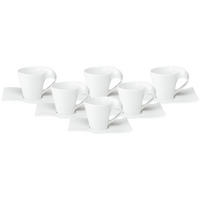 ESPRESSOTASSEN MIT UNTERTASSEN NewWave weiß 80 ml 6er Set - Weiß, Keramik (11.5/8.8/14cm) - Villeroy & Boch