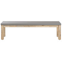 SITZBANK Beton/Akazienholz grau/heller Holzfarbton 160 cm Ostuni - Grau, Stein (160/45/40cm) - Beliani