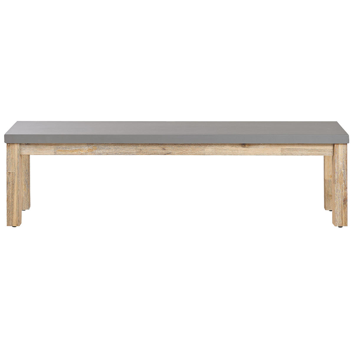 SITZBANK Beton/Akazienholz grau/heller Holzfarbton 160 cm Ostuni - Grau, Stein (160/45/40cm) - Beliani