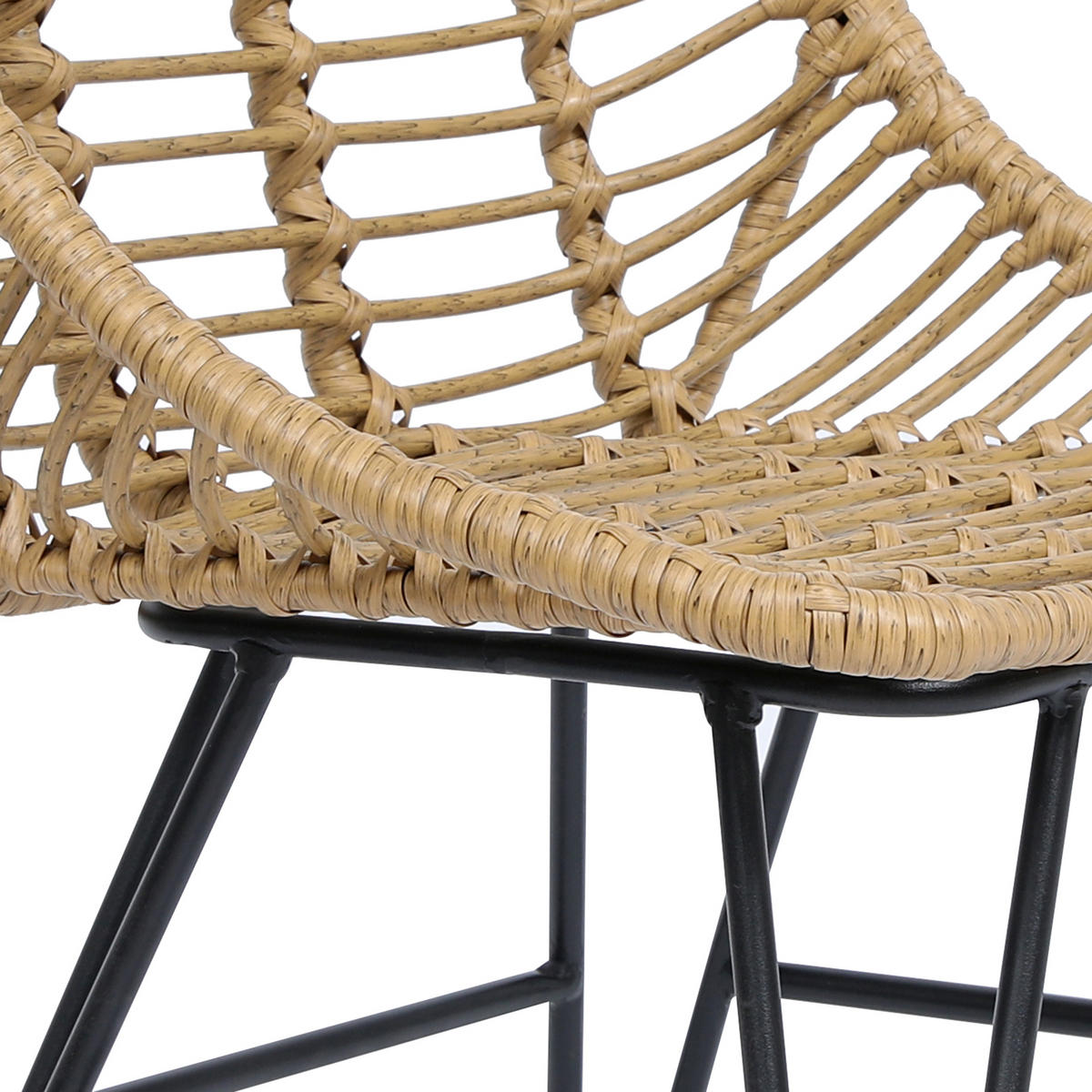 STUHL 4er-Set Rattan Braun - Braun, Holz (50/80/46cm) - Nordlys