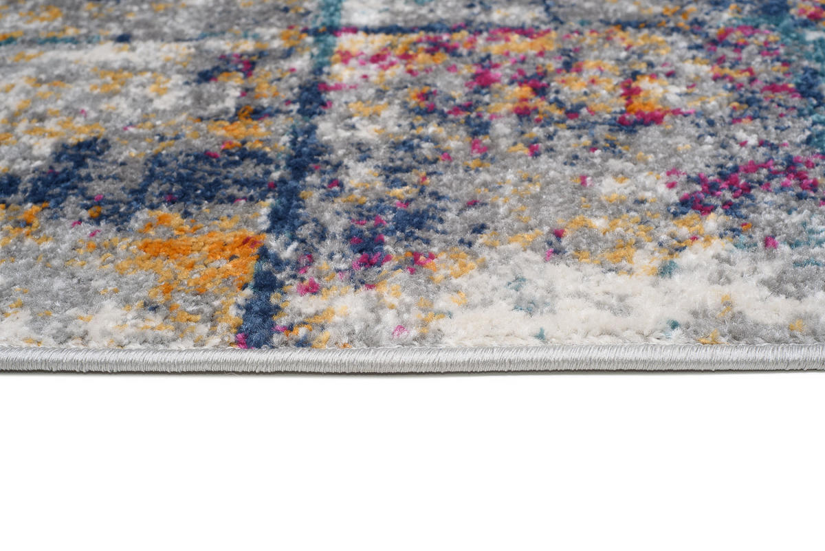 TEPPICHLÄUFER LAZUR Weiß Dunkelblau 70/1200 cm - Multicolor, Textil (70/1200cm) - Tapiso
