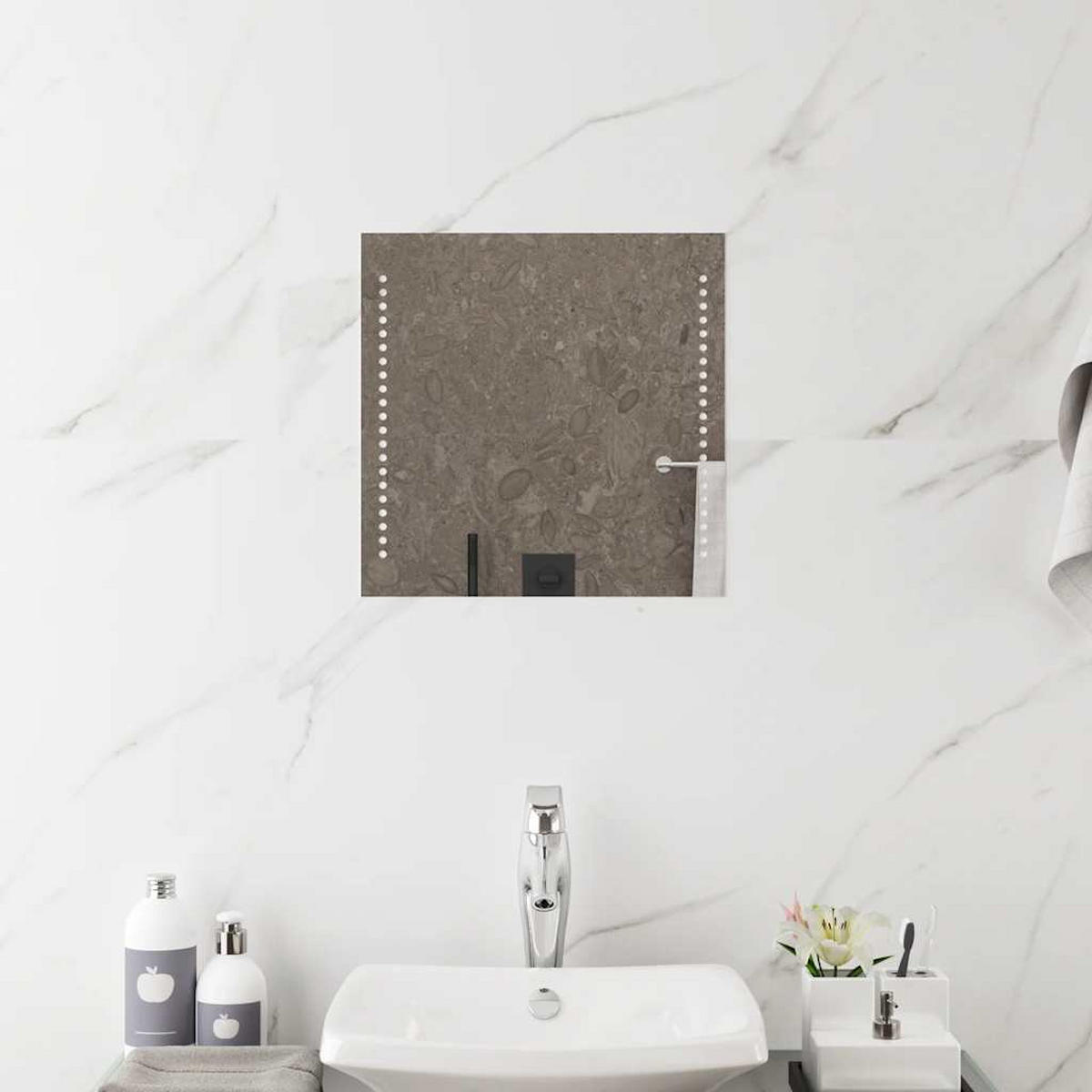 LED-BADSPIEGEL 40x40 cm - Transparent, Glas (40/40/40cm) - furnicato