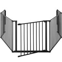 KAMINSCHUTZGITTER Agni,inklusive Wandhalterung,schwarz - Schwarz, Metall (3/71.5/289.3cm) - tectake