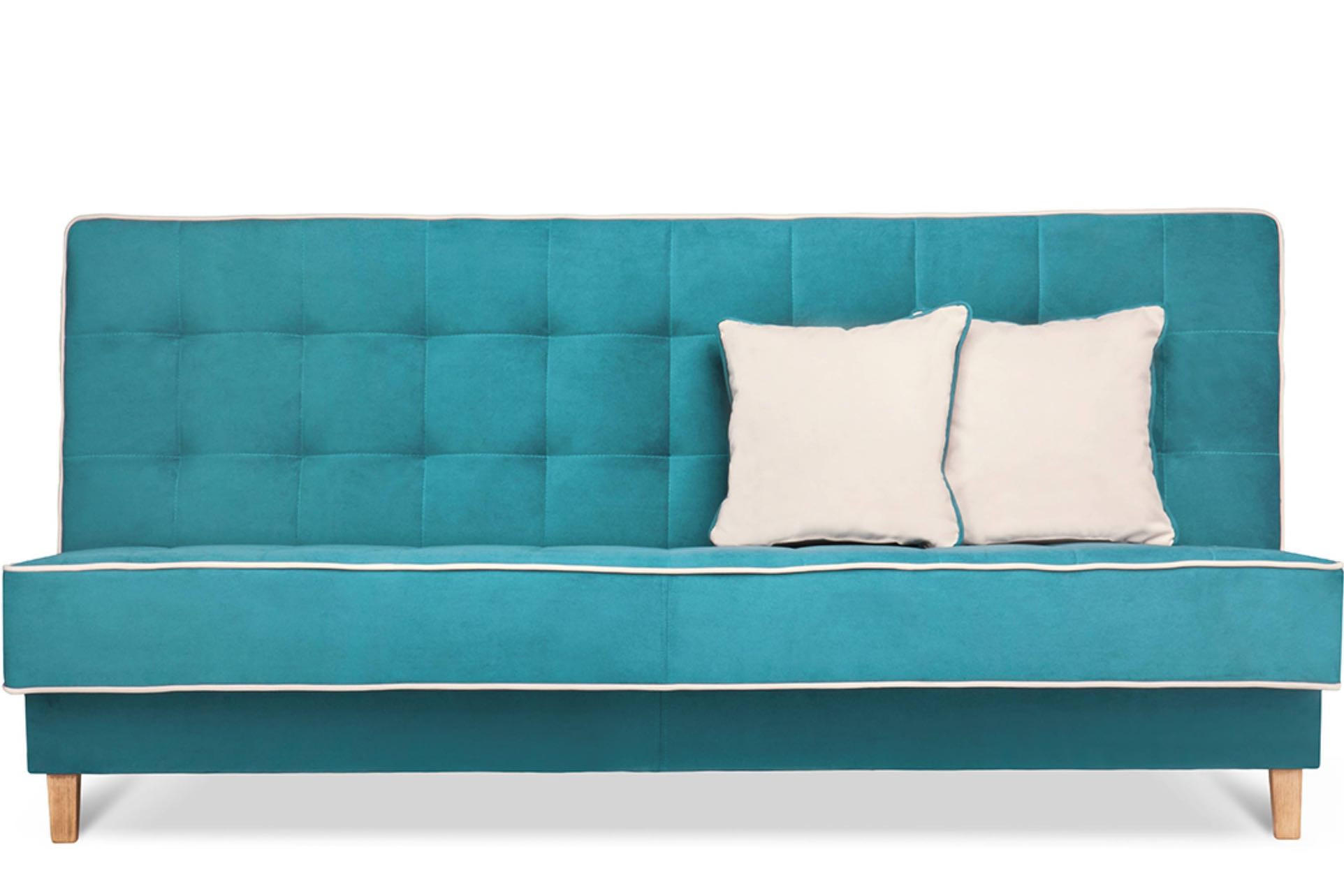 3-SITZER-SCHLAFSOFA DOZER Velours, türkis/ecru - Türkis/Ecru, Textil (197/94/93cm) - KONSIMO®