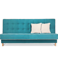 3-SITZER-SCHLAFSOFA DOZER Velours, türkis/ecru - Türkis/Ecru, Textil (197/94/93cm) - KONSIMO®