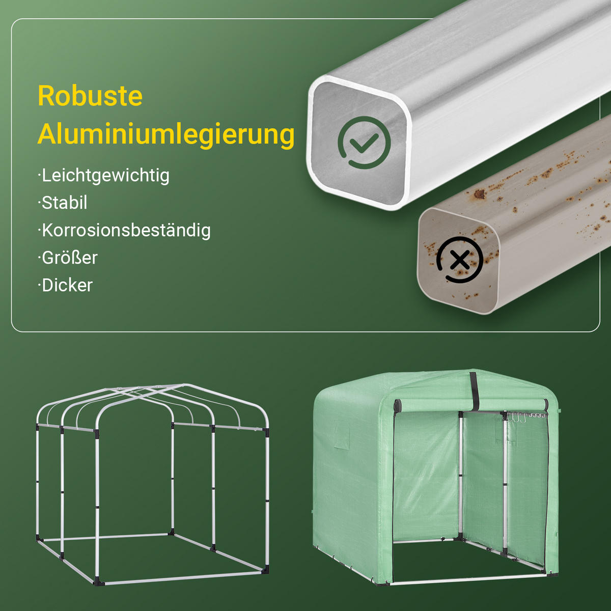 FAHRRADGARAGE Grün, 159x165x219cm - Grün, Metall (159/165/219cm) - SoBuy