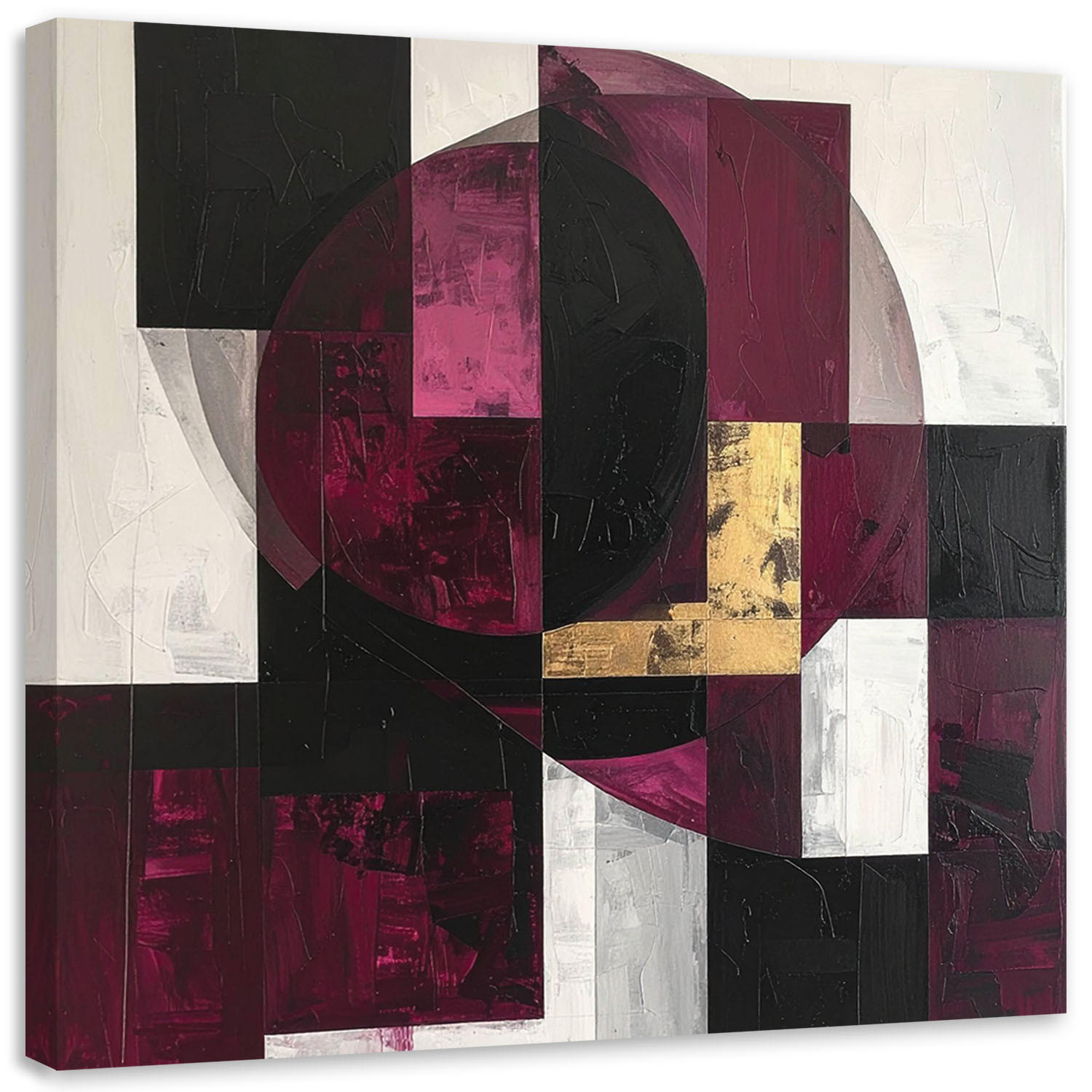 LEINWANDBILD 3D und geometrisch 60x60cm - Rot, Textil (60/60cm) - Feeby