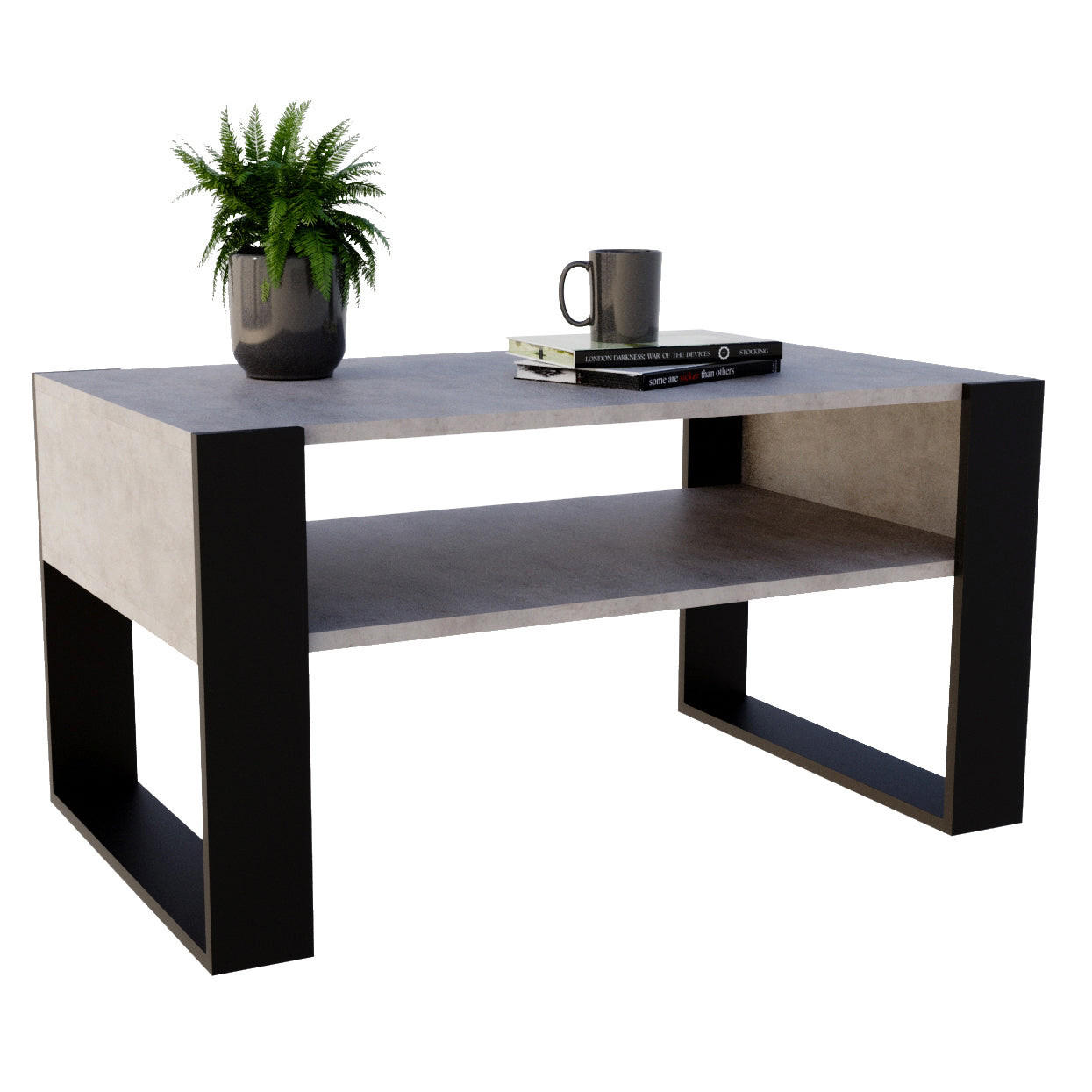 COUCHTISCH KARO 92 - Multicolor/Schwarz, Holz (53.6/92/45cm) - Mat-Haus