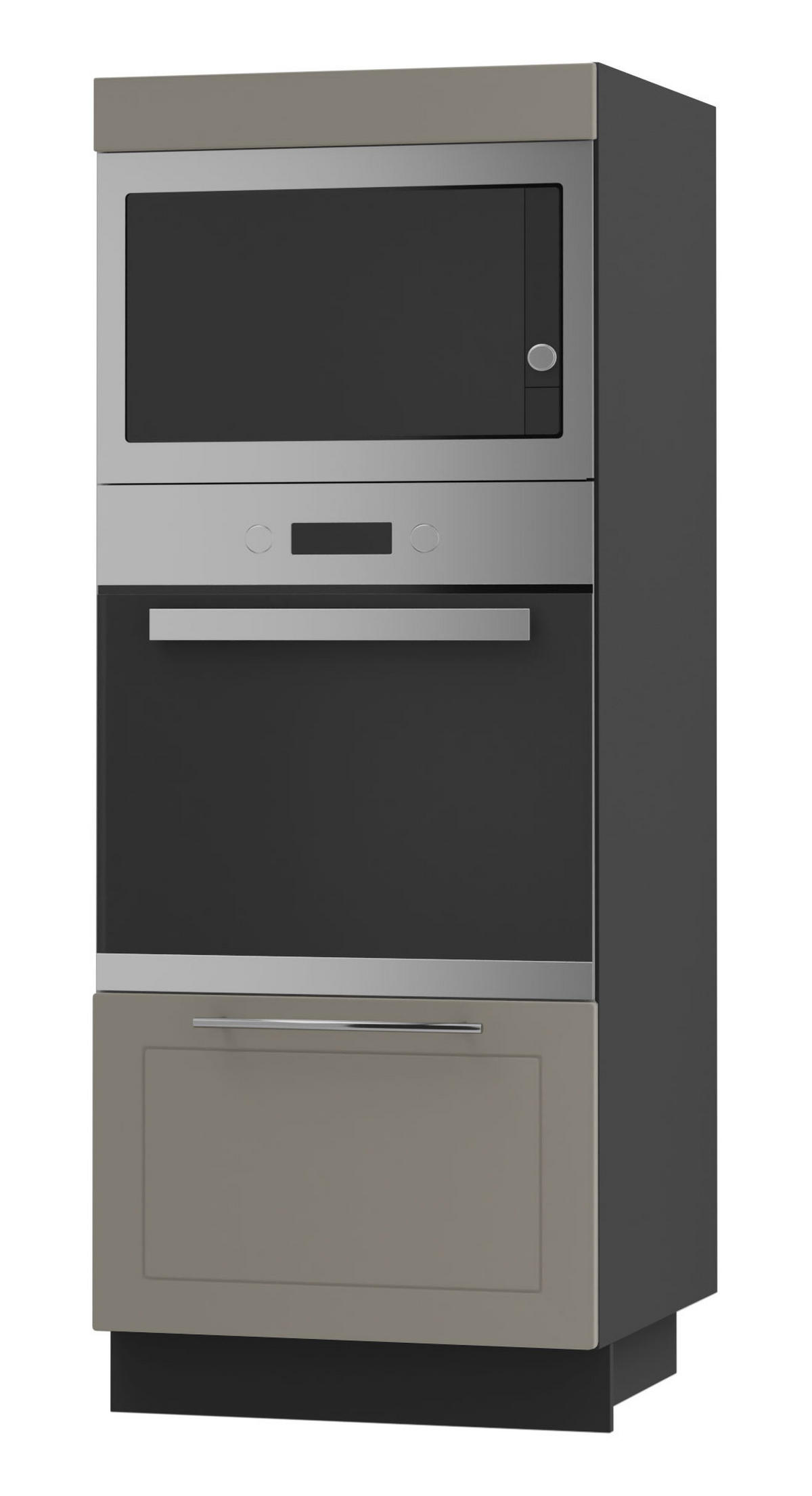 BACKOFENHOCHSCHRANK Kvantum D5AA/60/154 Beige Matt / Schwarz Matt 60 / 59 / 154cm - Beige/Schwarz, Holz/Holzwerkstoff (60/154/59cm) - Feldmann-Wohnen