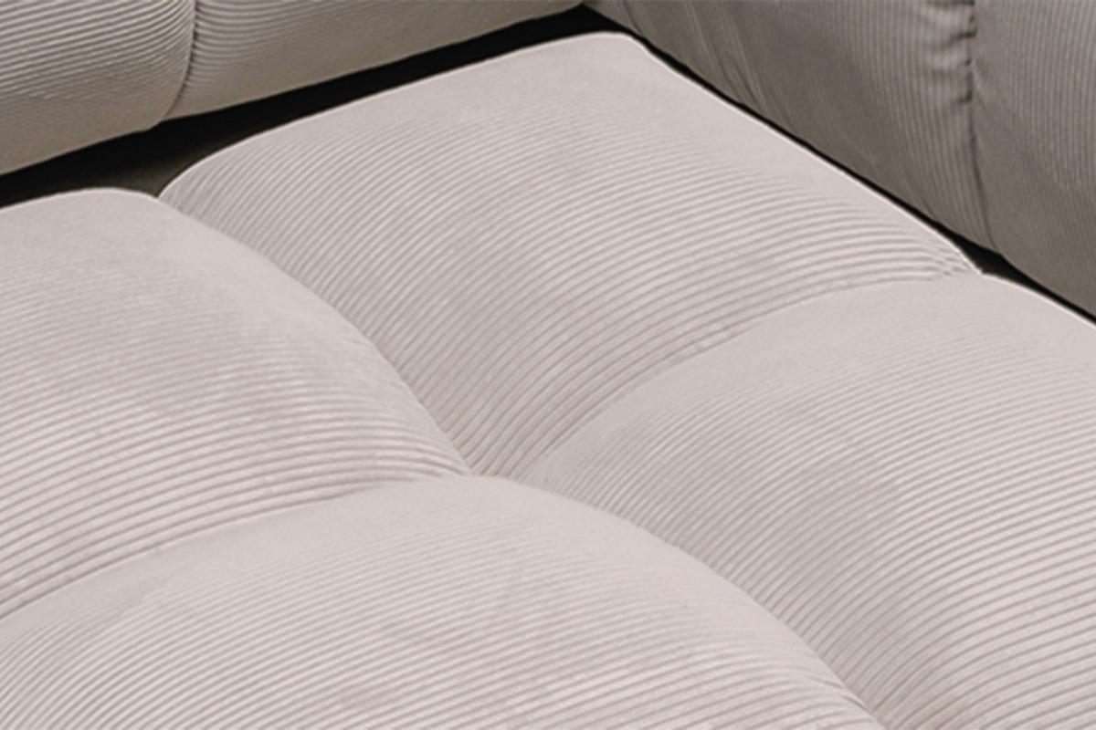 HOCKERBANK VIVIEN Silber Cord - Silberfarben, Textil (108/41/73cm) - KAWOLA