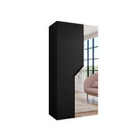 DREHTÜRENSCHRANK 202/100/52 2-türig - Schwarz, Holz/Metall (100/202/52cm) - Abiks Möbel