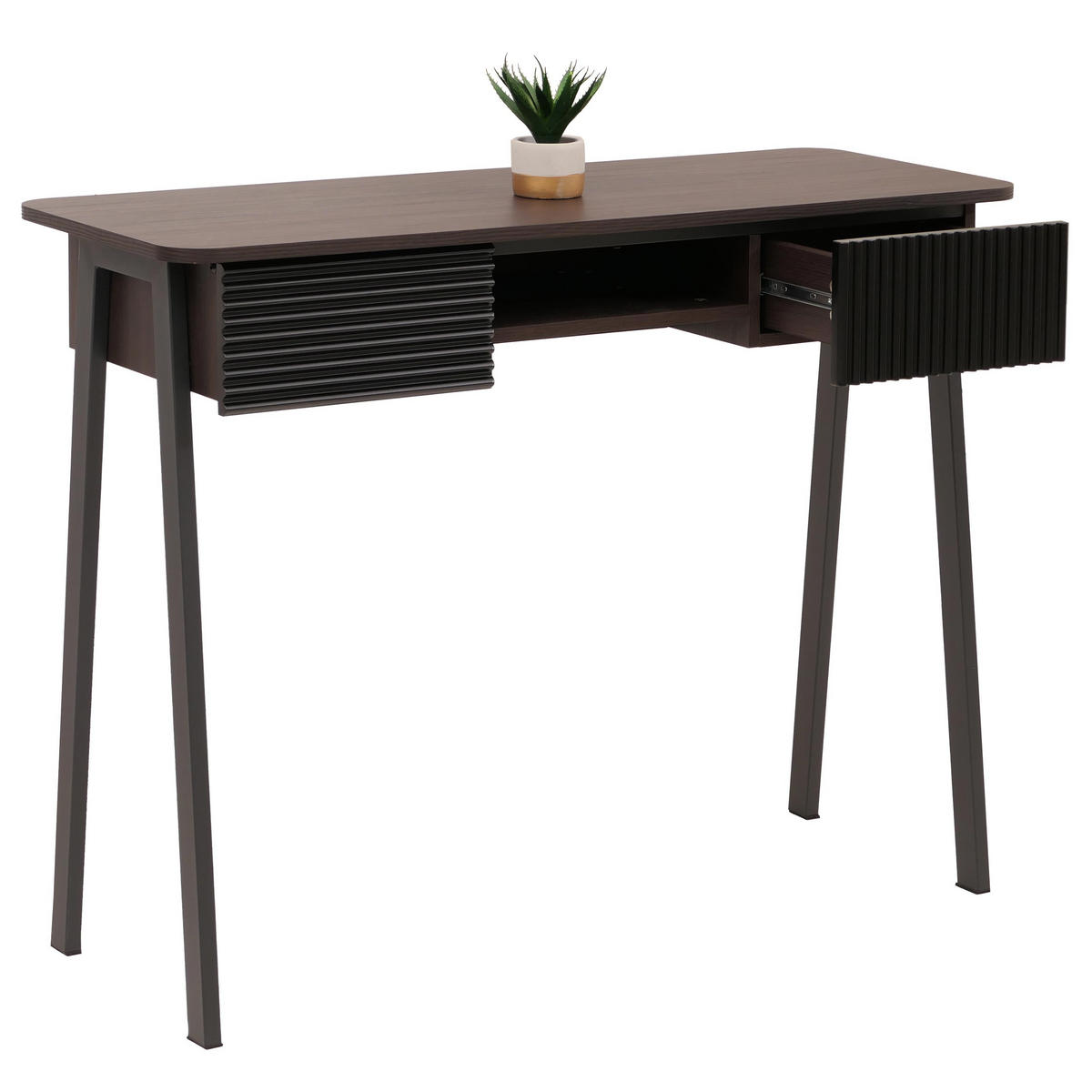 KONSOLENTISCH rechteck Walnuss Dekor - Walnussfarben, Metall (40/110/88cm) - MCW
