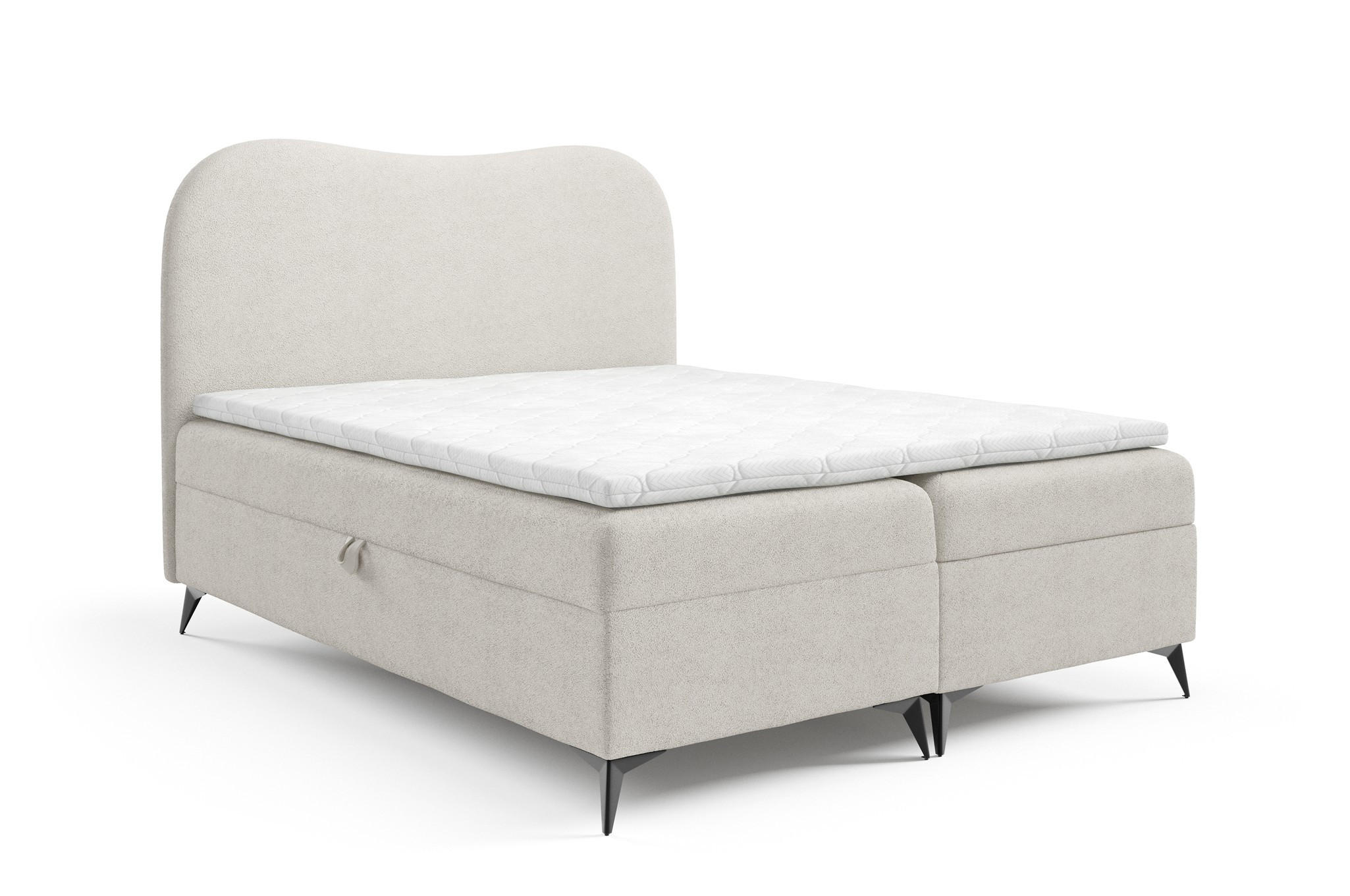 BOXBETT Blair Premium - Weiß, Holzwerkstoff/Textil (120/200cm) - Fun Möbel