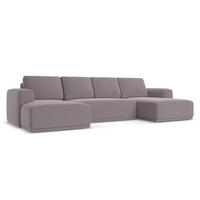 WOHNLANDSCHAFT Samt Stoff Violett - Lila/Flieder, Kunststoff/Textil (333/91/160cm) - Makamii
