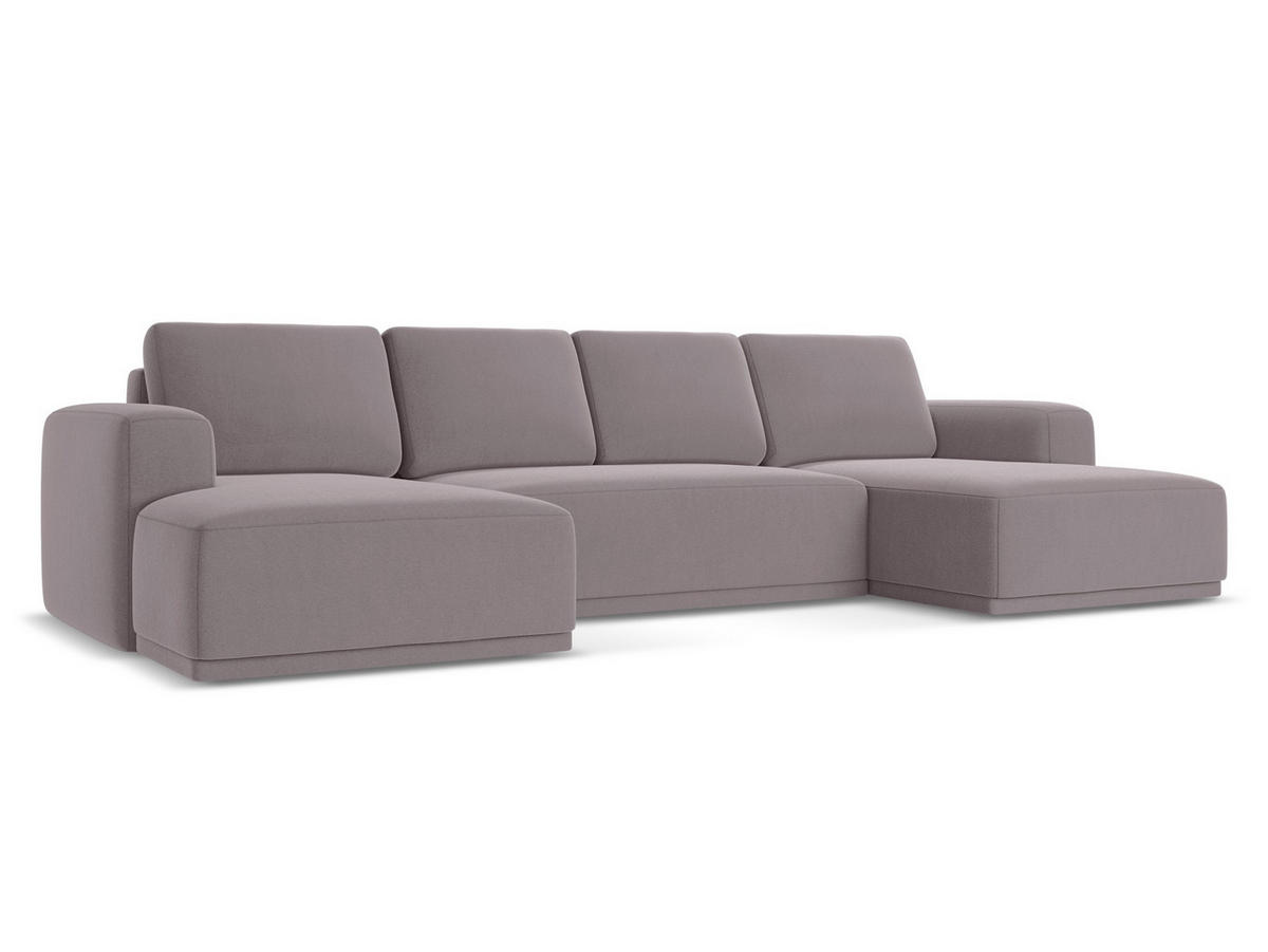 WOHNLANDSCHAFT Samt Stoff Violett - Lila/Flieder, Kunststoff/Textil (333/91/160cm) - Makamii