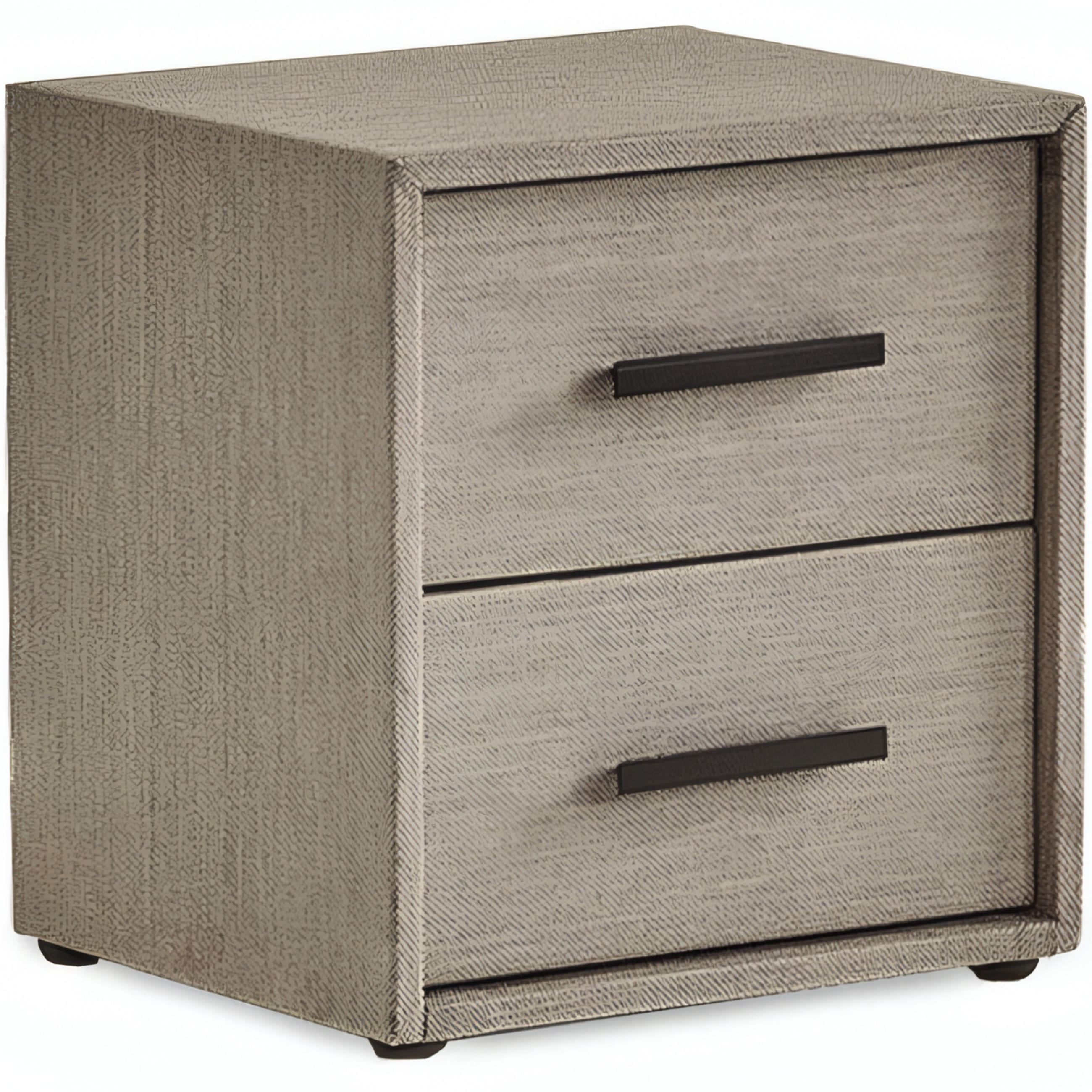 NACHTTISCH SEVILLA 49/42/53 cm, Grau, zwei Schubladen - Schwarz/Grau, Holz/Kunststoff (49/53/42cm) - Consilio Concept