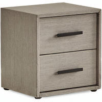 NACHTTISCH SEVILLA 49/42/53 cm, Grau, zwei Schubladen - Schwarz/Grau, Holz/Kunststoff (49/53/42cm) - Consilio Concept